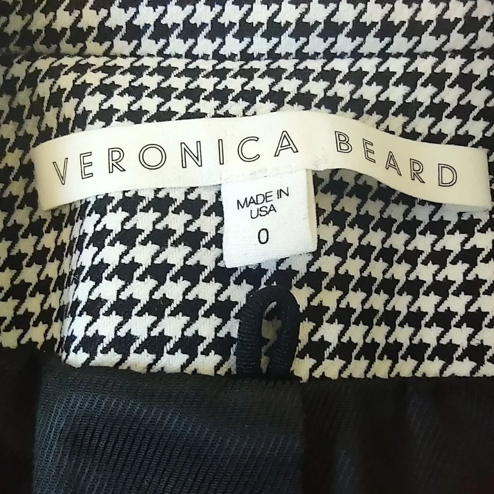 Veronica Beard 0 Leon Dickey Blazer houndstooth tweed black tweed
